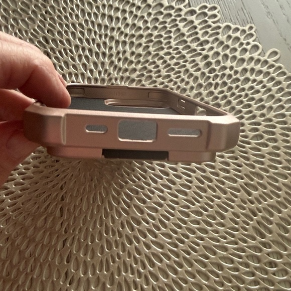 IPHONE 16 PRO CASE in Rose Gold with Kickstand, card holder, and camera cover - Picture 11 of 12